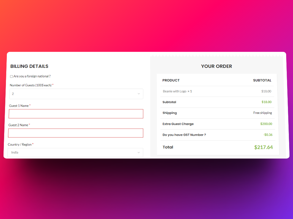 WooCommerce Add Fees to cart total based on chosen options
