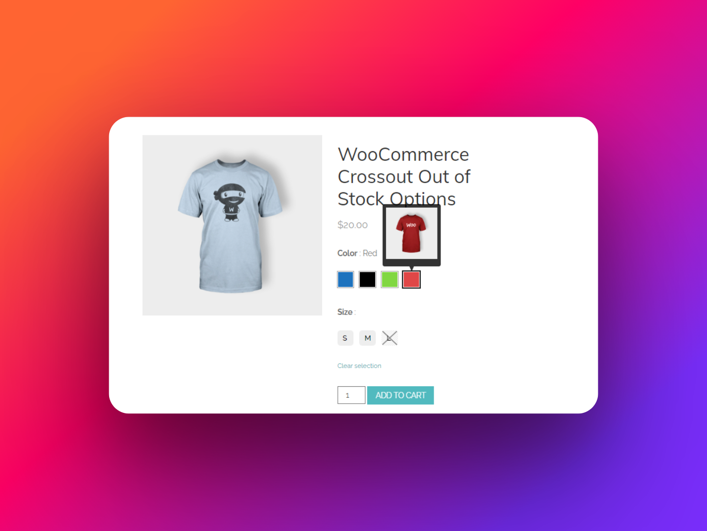Color or Image Variation Swatches Plugin cross out of stock options